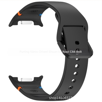 Szilikon óraszíj Samsung Galaxy Watch8 Wave-hoz, sportos stílus, sík varrás, tűcsatos csattal