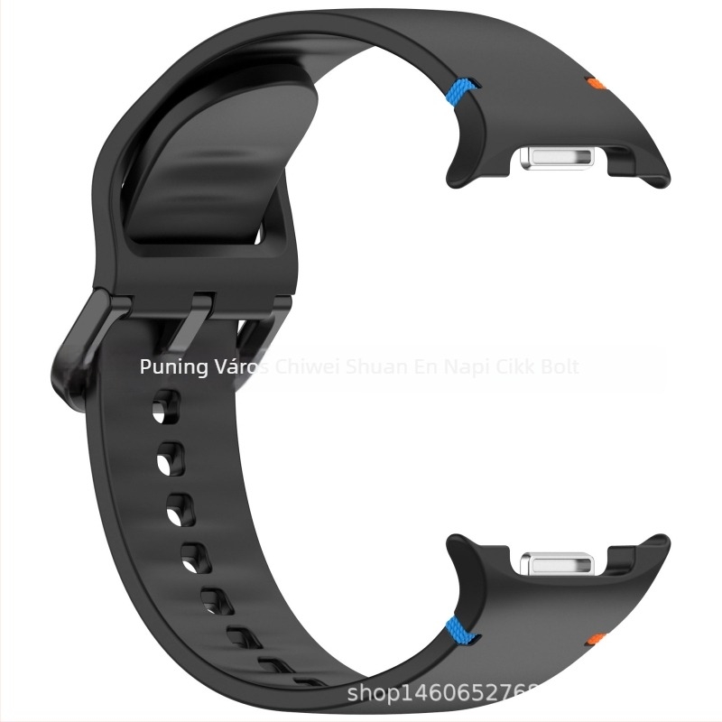 Szilikon óraszíj Samsung Galaxy Watch8 Wave-hoz, sportos stílus, sík varrás, tűcsatos csattal