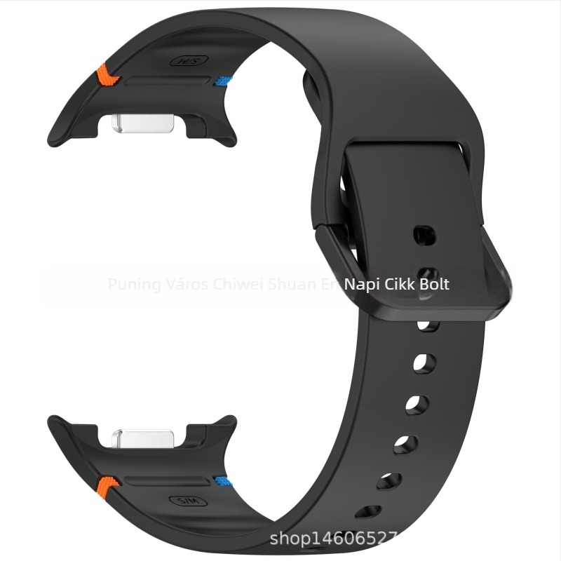 Szilikon óraszíj Samsung Galaxy Watch8 Wave-hoz, sportos stílus, sík varrás, tűcsatos csattal