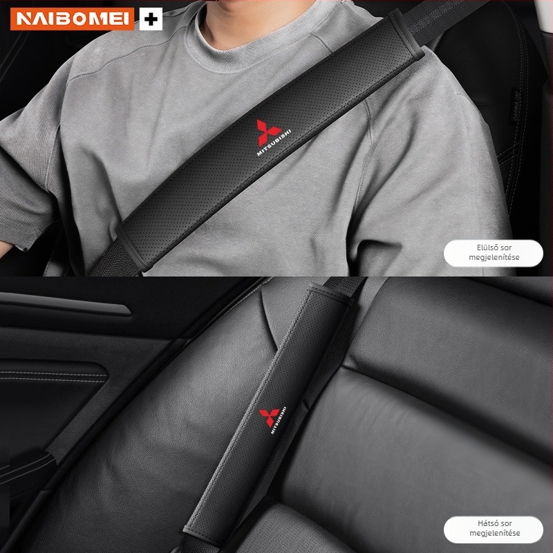 Bőr vállpárna az öv vállrészéhez Mitsubishi Outlander, Lancer és Pajero modellhez – dekoratív kiegészítő