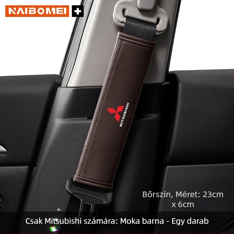 Bőr vállpárna az öv vállrészéhez Mitsubishi Outlander, Lancer és Pajero modellhez – dekoratív kiegészítő