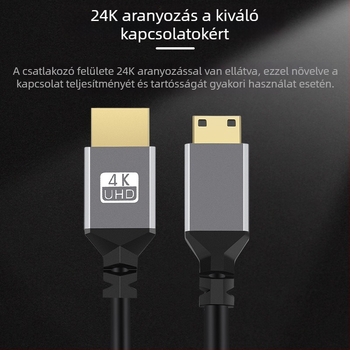 Imison/Emison x099 Mini HDMI to HDMI 2.0 behajtható kábel mikro DSLR kamerához, oxigénmentes réz, aranyozott érintkezők, hossz 1,5 m, modell x099