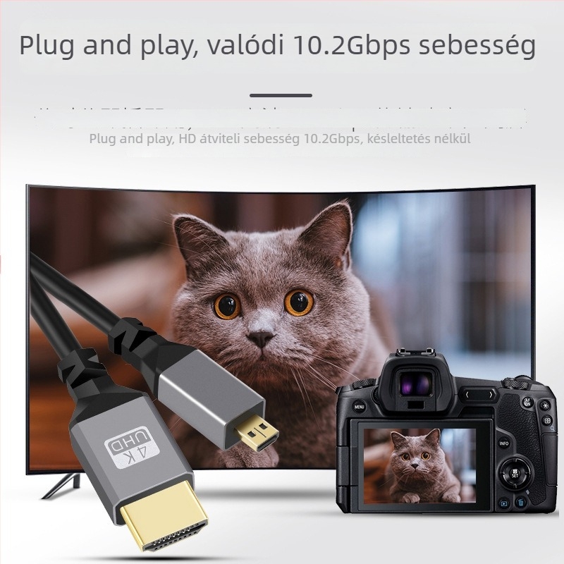 Imison/Emison x099 Mini HDMI to HDMI 2.0 behajtható kábel mikro DSLR kamerához, oxigénmentes réz, aranyozott érintkezők, hossz 1,5 m, modell x099