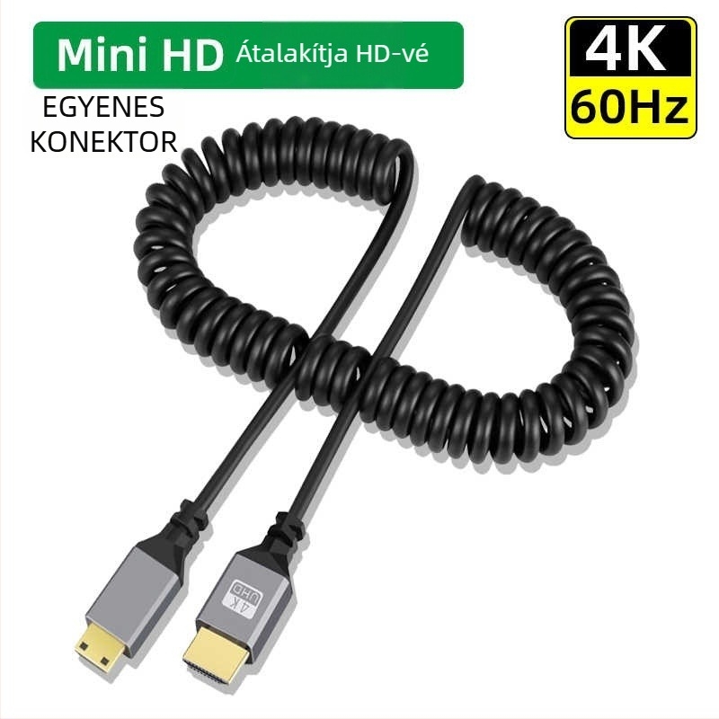 Imison/Emison x099 Mini HDMI to HDMI 2.0 behajtható kábel mikro DSLR kamerához, oxigénmentes réz, aranyozott érintkezők, hossz 1,5 m, modell x099