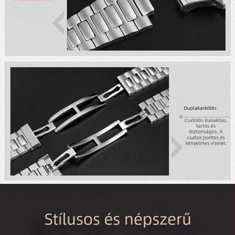 Nautilus-stílusú rozsdamentes acél óraszíj, kompatibil 5711/1A010, domború él, Grenade Parrot csavaros csat, 304 rozsdamentes acél, 2023 tél
