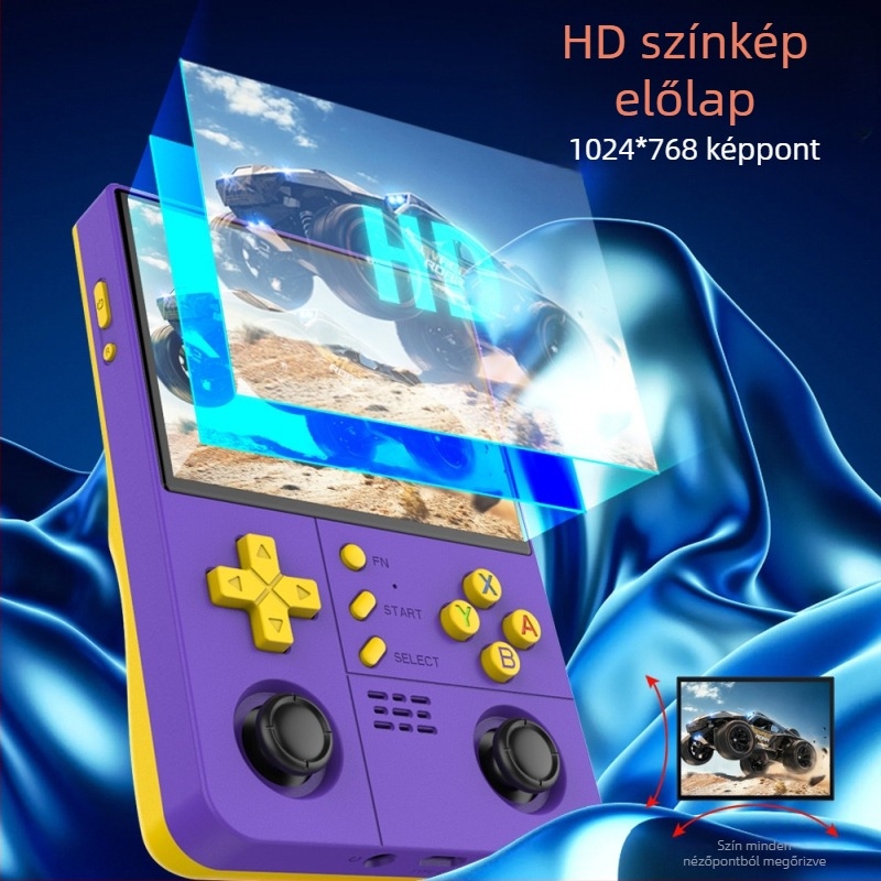 Kézi játék-konzol nyílt forráskódú Linux-szal, retro, dupla joystickkal, 64/128 GB memóriával, 720p kimenet