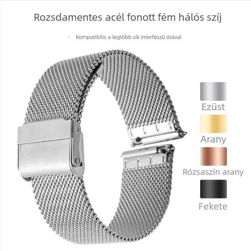Rozsdamentes acél Milanese hálószíj Huawei GT2 / GTR2 számára, dupla csattal
