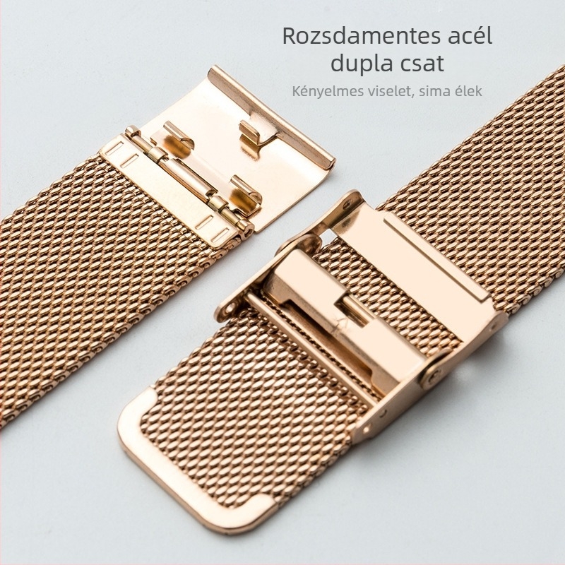 Rozsdamentes acél Milanese hálószíj Huawei GT2 / GTR2 számára, dupla csattal