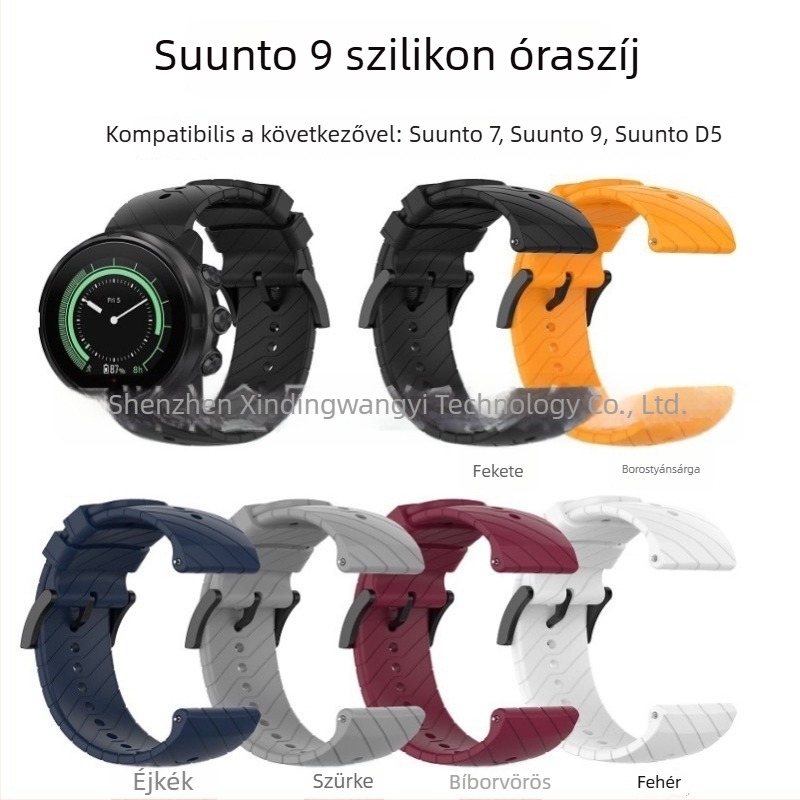 Twill mintázatú szilikon óraszíj Suunto 9, Suunto D5 és Suunto7 modellhez