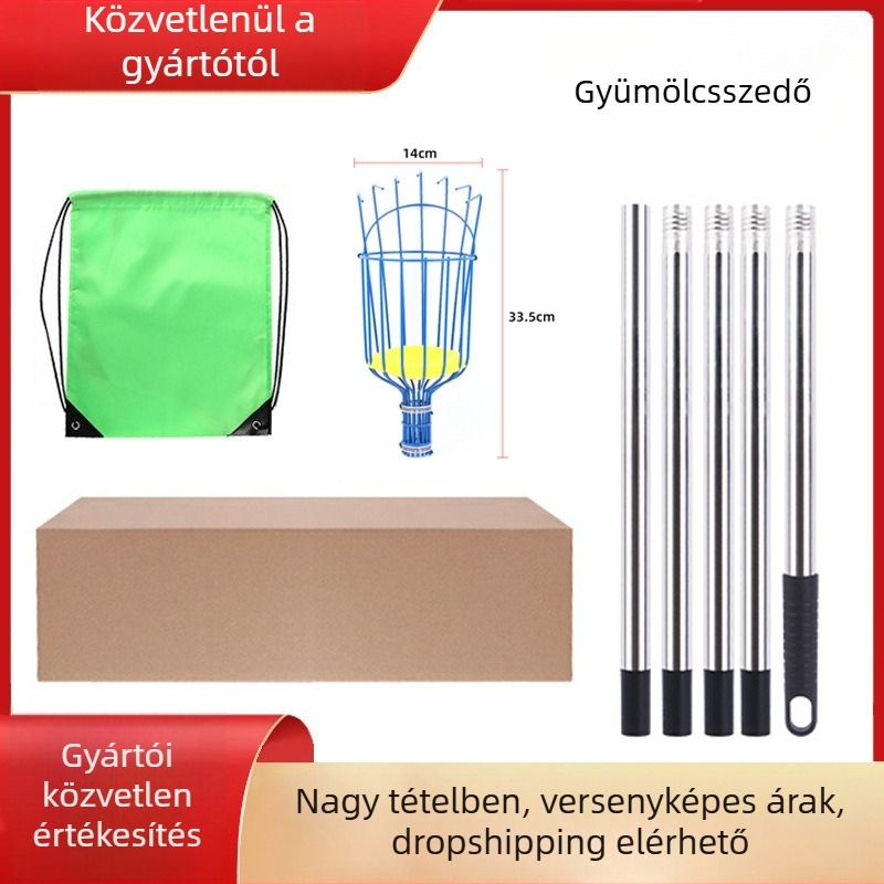 Gyümölcs szedő eszköz hosszú nyéllel almákhoz és szilvákhoz (Márka: Other; Fogantyú anyaga: Műanyag)