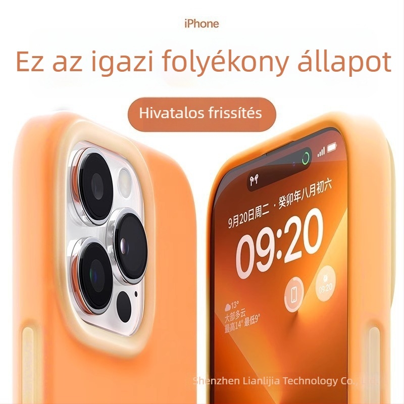 Lágy folyékony szilikonból készült zselés tok iPhone-hoz – teljes védelem, pontos kivágások; színek: sárga, zöld, fekete.