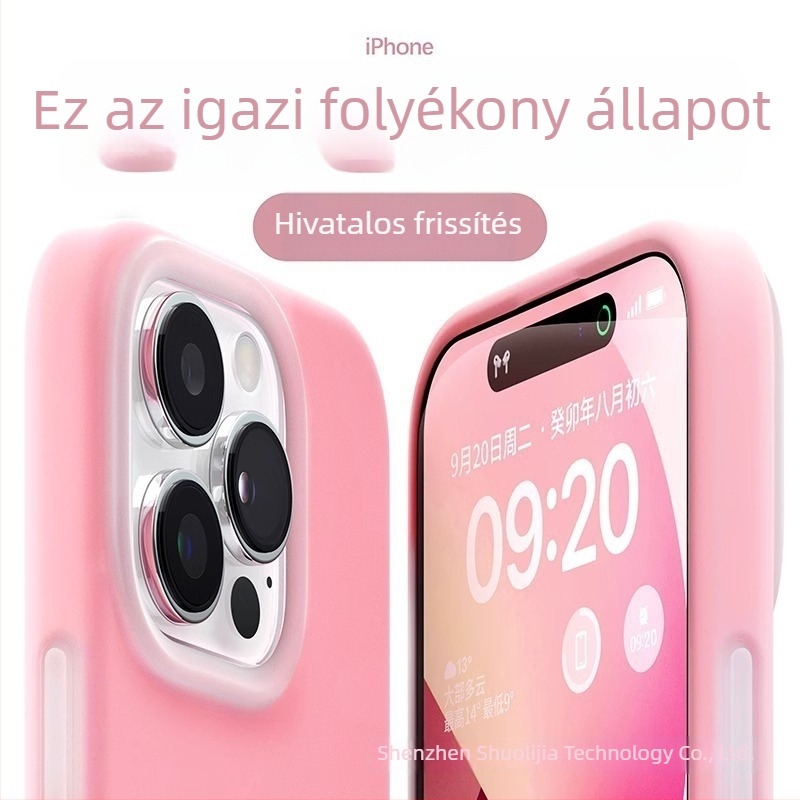 Lágy folyékony szilikonból készült zselés tok iPhone-hoz – teljes védelem, pontos kivágások; színek: sárga, zöld, fekete.