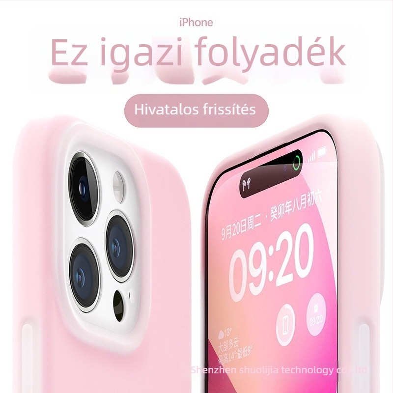 Lágy folyékony szilikonból készült zselés tok iPhone-hoz – teljes védelem, pontos kivágások; színek: sárga, zöld, fekete.