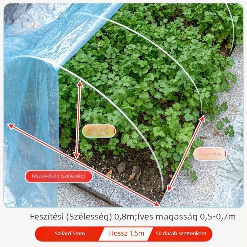 Íves üvegházkeret, üvegszálas rudak és kiegészítők, háromrészes készlet mezőgazdasági ültetéshez