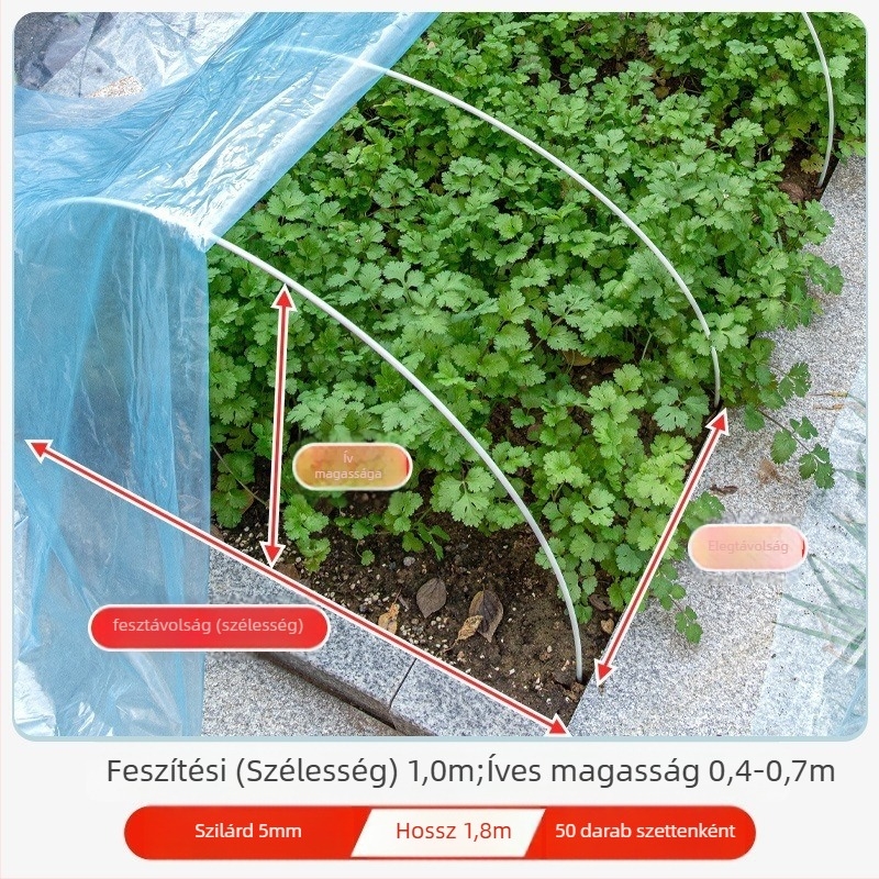 Íves üvegházkeret, üvegszálas rudak és kiegészítők, háromrészes készlet mezőgazdasági ültetéshez