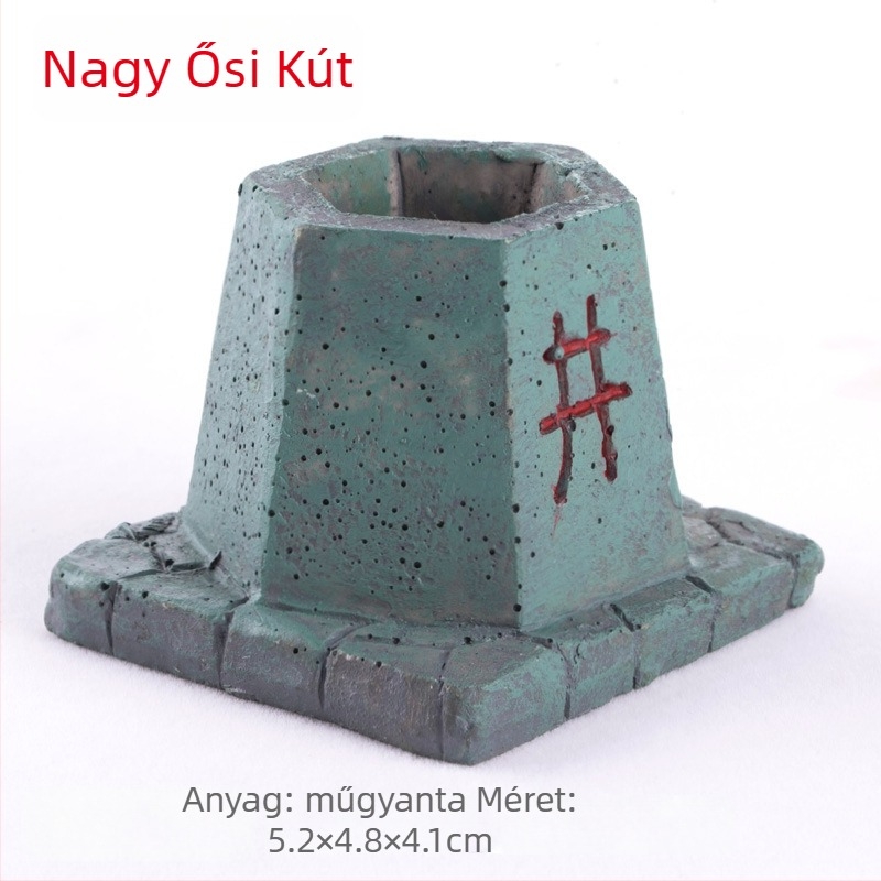 Gyanta mini tájkép bonsai dísz, ház motívumos dekoráció, modern minimalizmus
