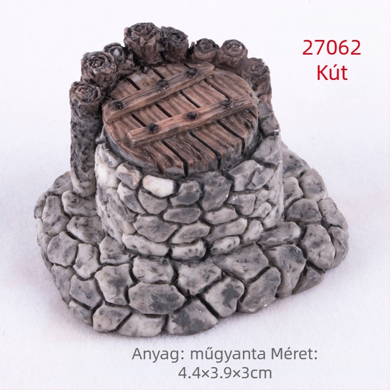 Gyanta mini tájkép bonsai dísz, ház motívumos dekoráció, modern minimalizmus