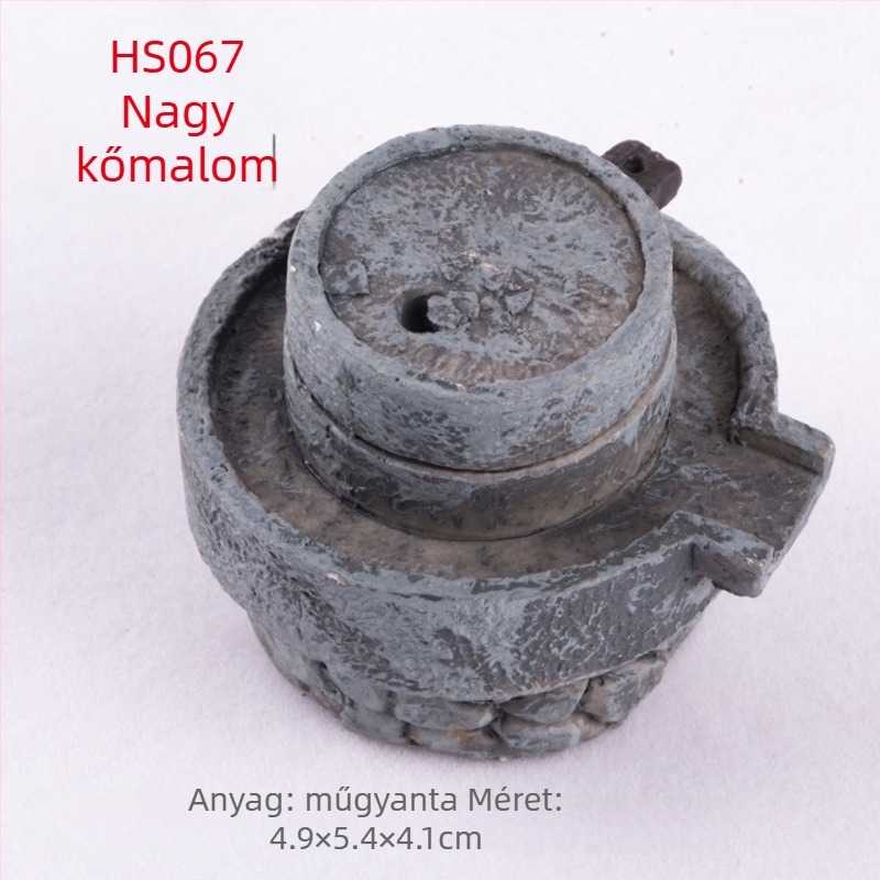 Gyanta mini tájkép bonsai dísz, ház motívumos dekoráció, modern minimalizmus