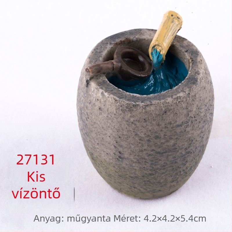 Gyanta mini tájkép bonsai dísz, ház motívumos dekoráció, modern minimalizmus