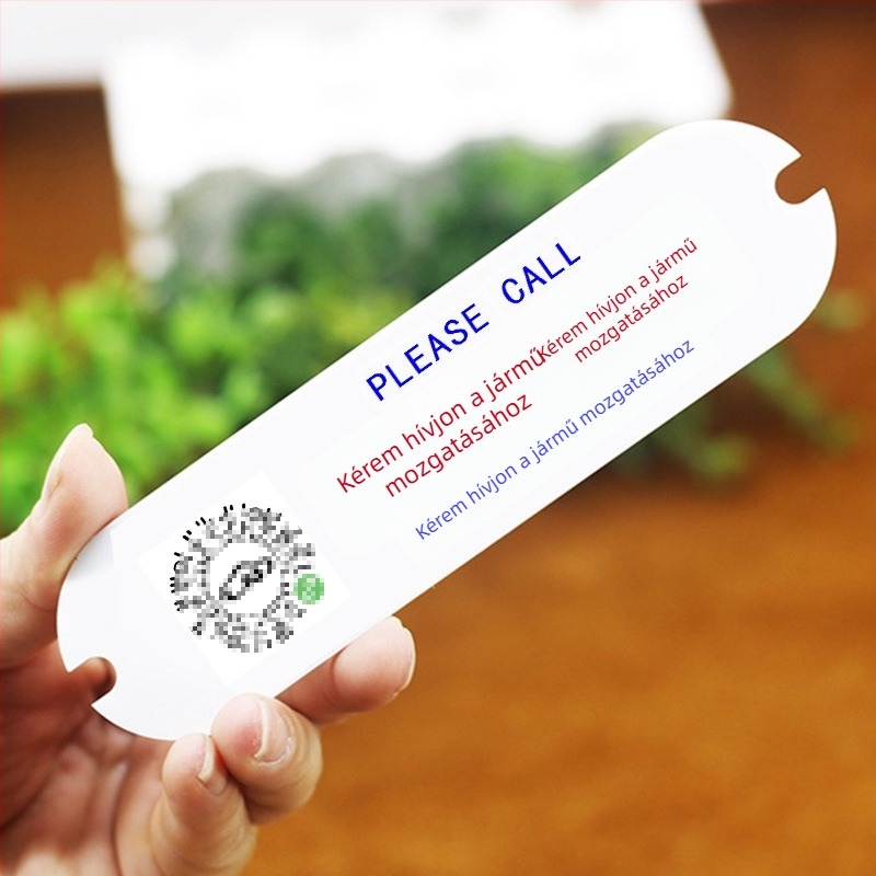 Autó QR-kódos ideiglenes parkolási számjel – digitális díszítő tárgy logónyomtatási lehetőséggel
