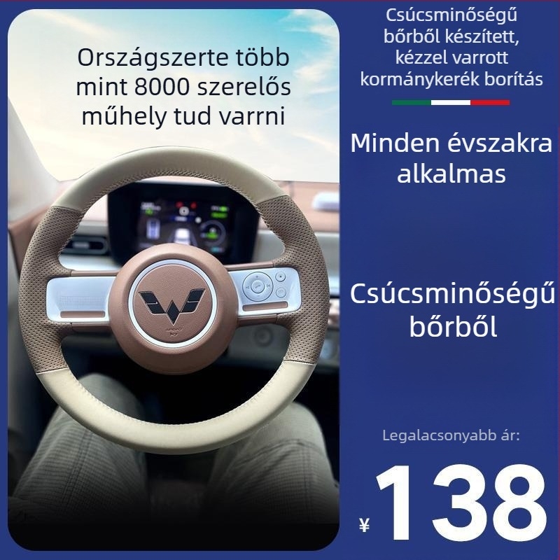 Net fox kormánykerék borítás, aranyos stílus, valódi bőr, egész éven át használható, univerzális illeszkedés