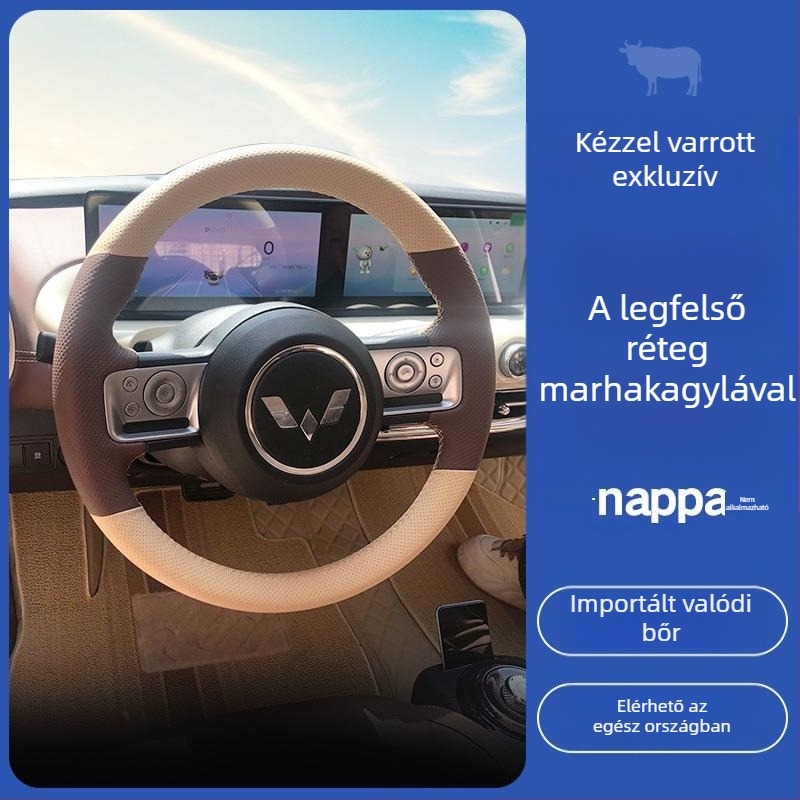 Net fox kormánykerék borítás, aranyos stílus, valódi bőr, egész éven át használható, univerzális illeszkedés