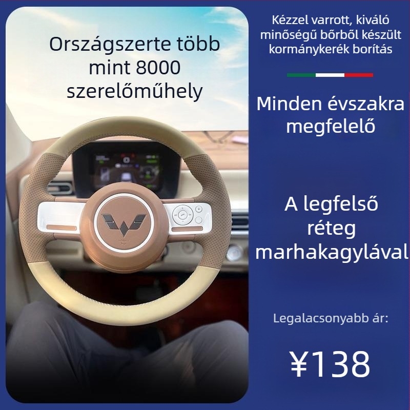 Net fox kormánykerék borítás, aranyos stílus, valódi bőr, egész éven át használható, univerzális illeszkedés