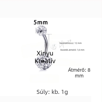 Köldökgyűrű rozsdamentes acélból – uniszex divat OL, betűk/szöveg stílus, személyre szabható