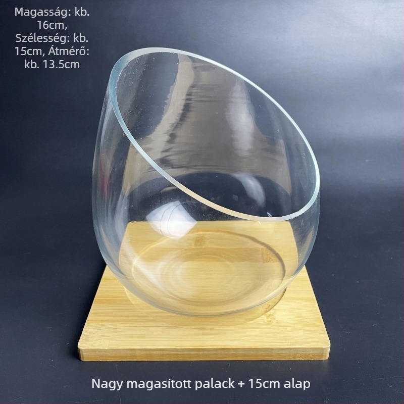 Üvegből készült mohás mikro-táj öko üvegpalack aranyhalas akváriummal — környílású dizájn, szukkulensek; Márka: Small Space Big World; Csomagolás: karton; Kijelzés: felületen