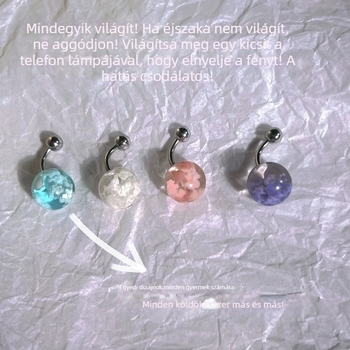 Fénylő köldökgyűrű titánacélból, külső menet