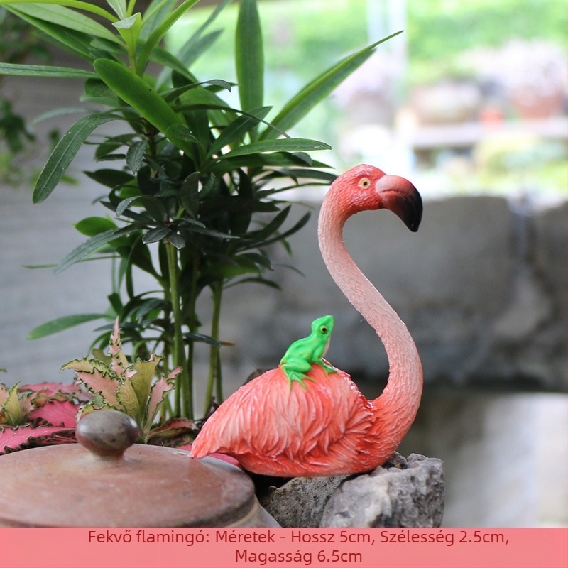 Gólya motívumú mini tájkép gyanta – Anyag: gyanta; Dizájn: állatok; Testreszabás: Igen; Stílus: Pastoral