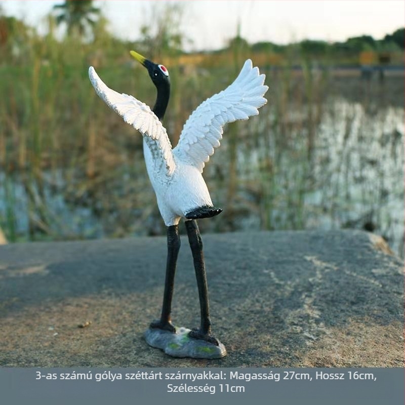 Gólya motívumú mini tájkép gyanta – Anyag: gyanta; Dizájn: állatok; Testreszabás: Igen; Stílus: Pastoral