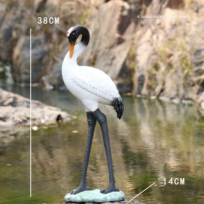 Gólya motívumú mini tájkép gyanta – Anyag: gyanta; Dizájn: állatok; Testreszabás: Igen; Stílus: Pastoral