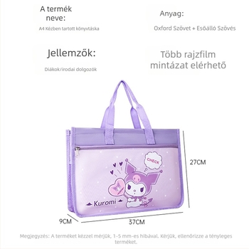 Toolesia iskolai táska nylon hálóanyagból, karikatúra dizájn, cipzár