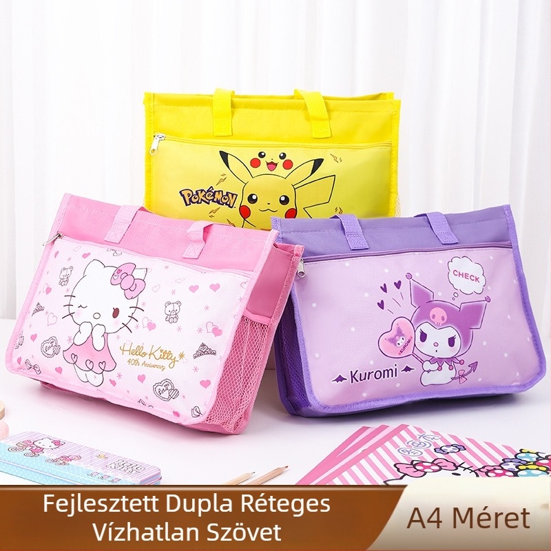 Toolesia iskolai táska nylon hálóanyagból, karikatúra dizájn, cipzár