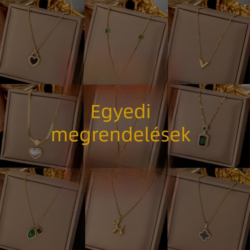 Titánacélból készült nyaklánc aranybevonattal, O-lánccal, hossz 21–50 cm, stílus Light Luxury