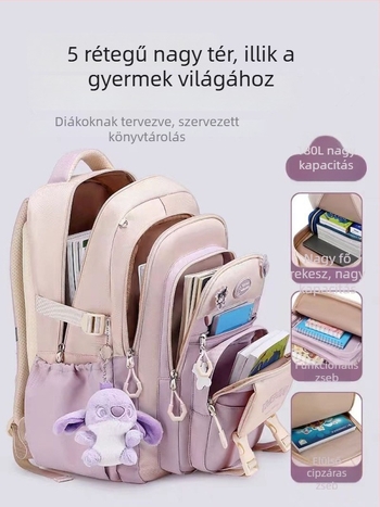 Lányoknak szóló iskolatáska, nagy kapacitású, ultrakönnyű, Oxford anyag, 3–4. osztály számára.