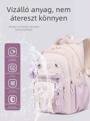 Lányoknak szóló iskolatáska, nagy kapacitású, ultrakönnyű, Oxford anyag, 3–4. osztály számára.