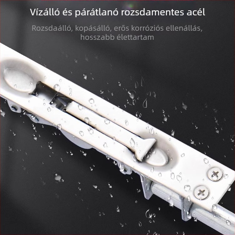 Rozsdamentes acél ajtózár – Típus A, Modell: Latch, Felületkezelés: huzalt vont, Stílus: modern egyszerű