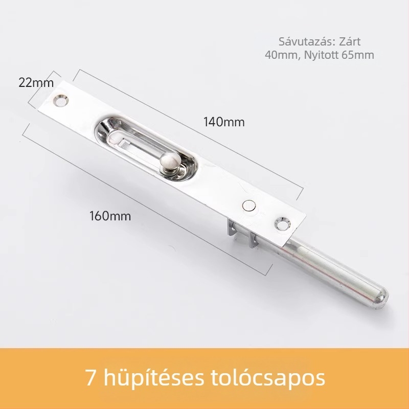 Rozsdamentes acél ajtózár – Típus A, Modell: Latch, Felületkezelés: huzalt vont, Stílus: modern egyszerű