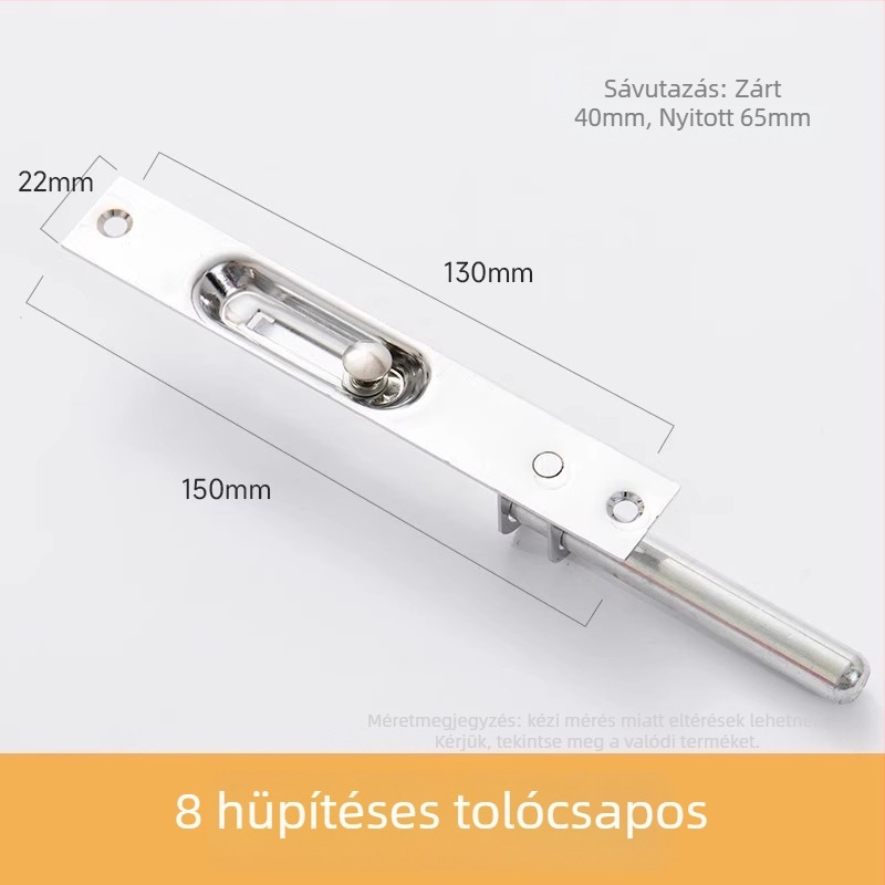 Rozsdamentes acél ajtózár – Típus A, Modell: Latch, Felületkezelés: huzalt vont, Stílus: modern egyszerű