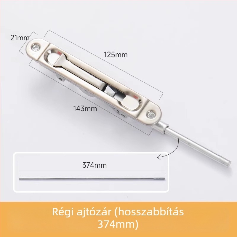 Rozsdamentes acél ajtózár – Típus A, Modell: Latch, Felületkezelés: huzalt vont, Stílus: modern egyszerű