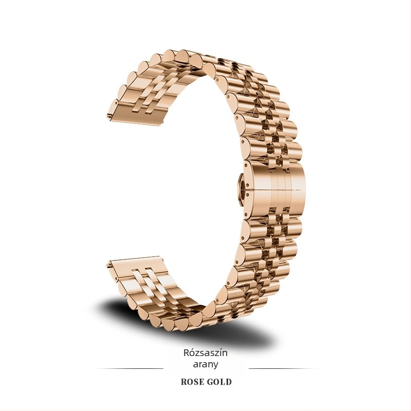 S10 rozsdamentes acél óraszíj pillangócsattal Apple Watch Series 9, Huawei és Samsung számára – 18,2 cm hosszú, kompatibil 14/20/22 mm