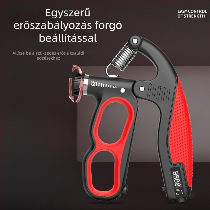 Fogáserő-növelő készülék rugós feszítővel, PP anyagból, 10–100 kg terhelés, kar- és csuklóedzéshez