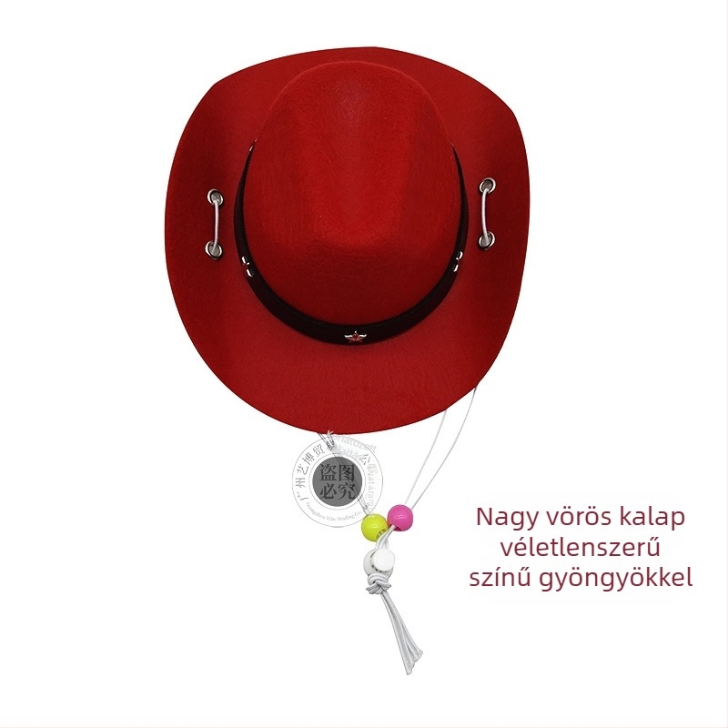 Állatjáték: Cowboy kalap macskáknak és kutyáknak, mini gyöngyös sapka, egész éves használatra