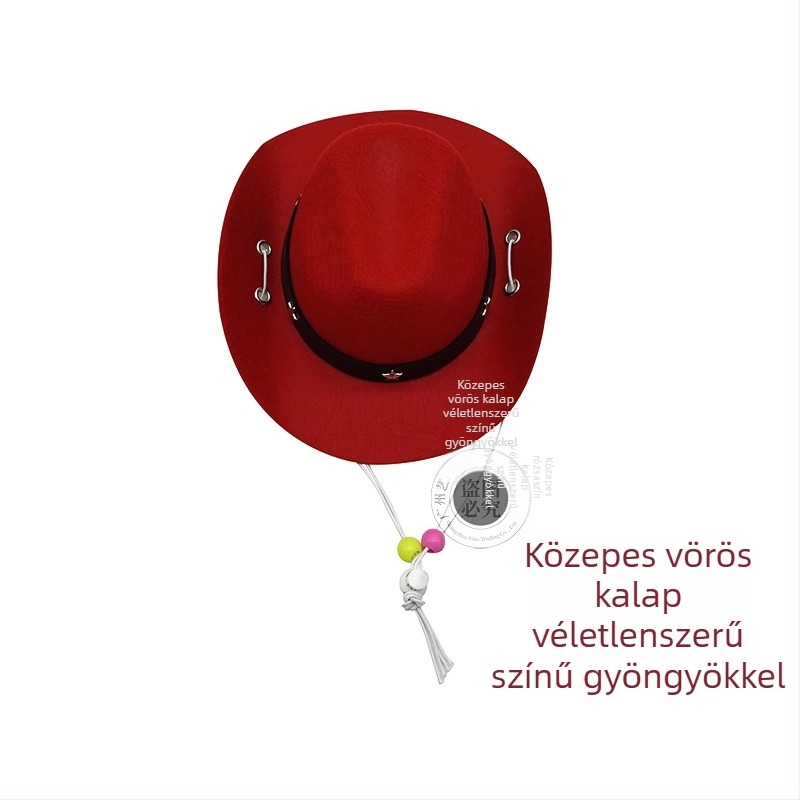 Állatjáték: Cowboy kalap macskáknak és kutyáknak, mini gyöngyös sapka, egész éves használatra