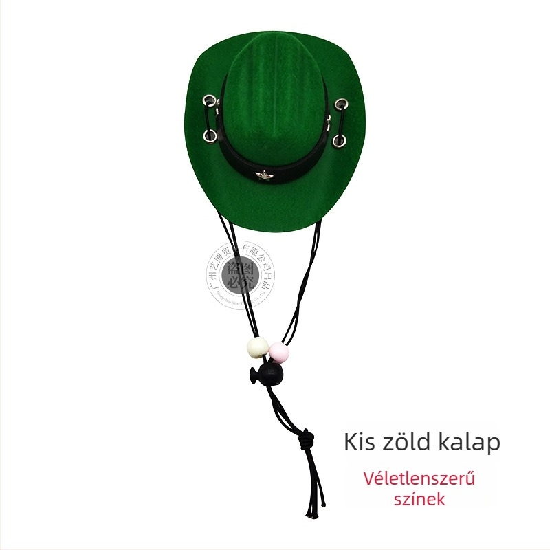 Állatjáték: Cowboy kalap macskáknak és kutyáknak, mini gyöngyös sapka, egész éves használatra