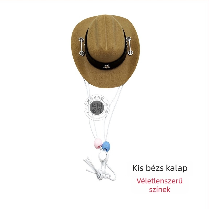 Állatjáték: Cowboy kalap macskáknak és kutyáknak, mini gyöngyös sapka, egész éves használatra