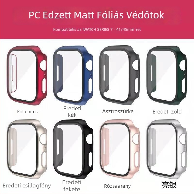 Apple Watch védőtok iWatch 10. generáció 8765se és Ultra számára, PC tok vékőli fóliával
