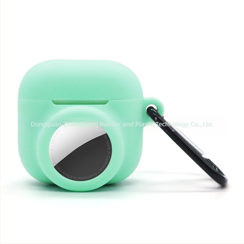 AirPods 4-hoz 2 az 1-ben szilikon védőtok, Apple Bluetooth fejhallgató és AirTag nyomkövető
